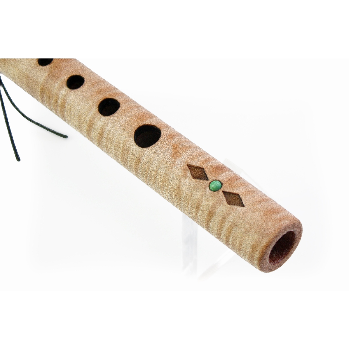 ポケットフルート "A調" キルテッドメイプル材+ターコイズ装飾 #601-QMT - 画像 (3)