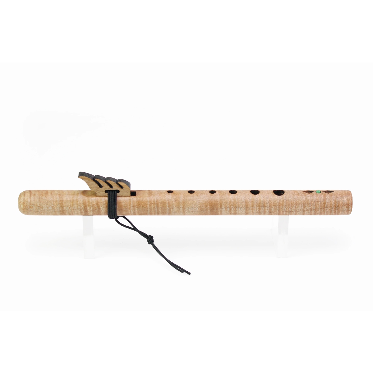 ポケットフルート "A調" キルテッドメイプル材+ターコイズ装飾 #601-QMT - 画像 (4)